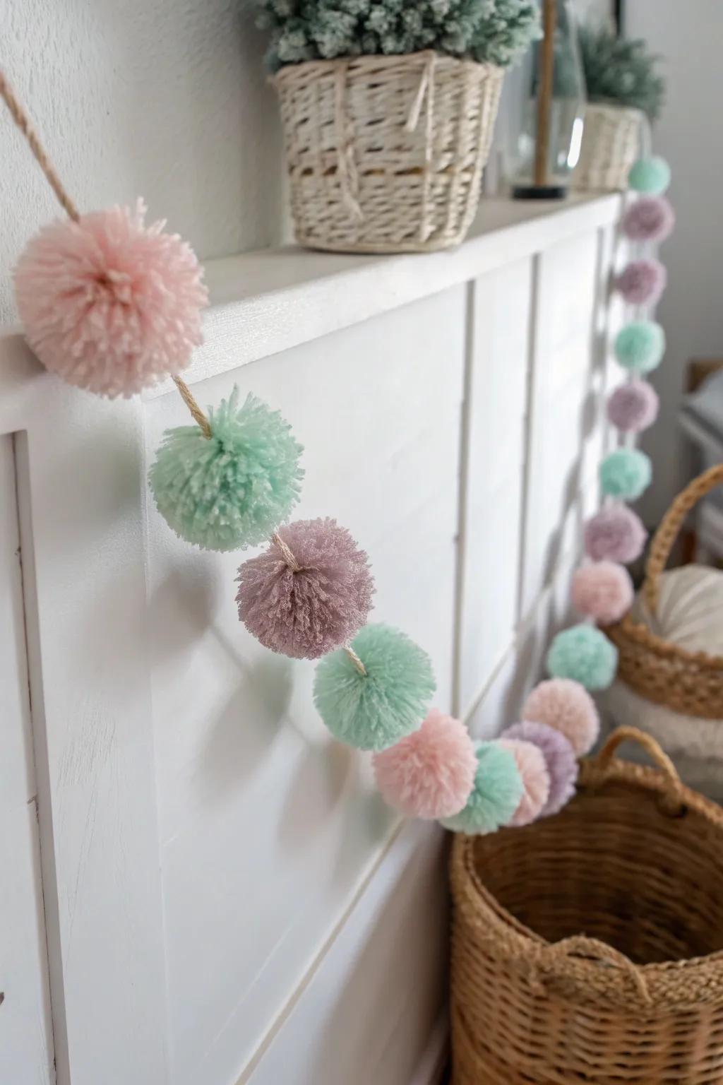 Add a touch of whimsy to your space with these charming DIY pom-pom garlands!