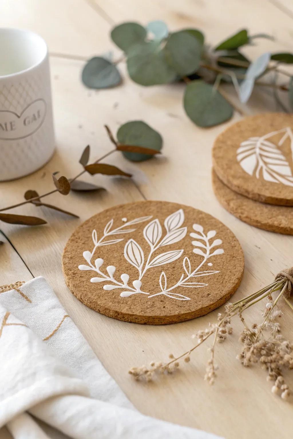 Elevate your space with handcrafted charm: DIY coasters that blend simplicity and style.