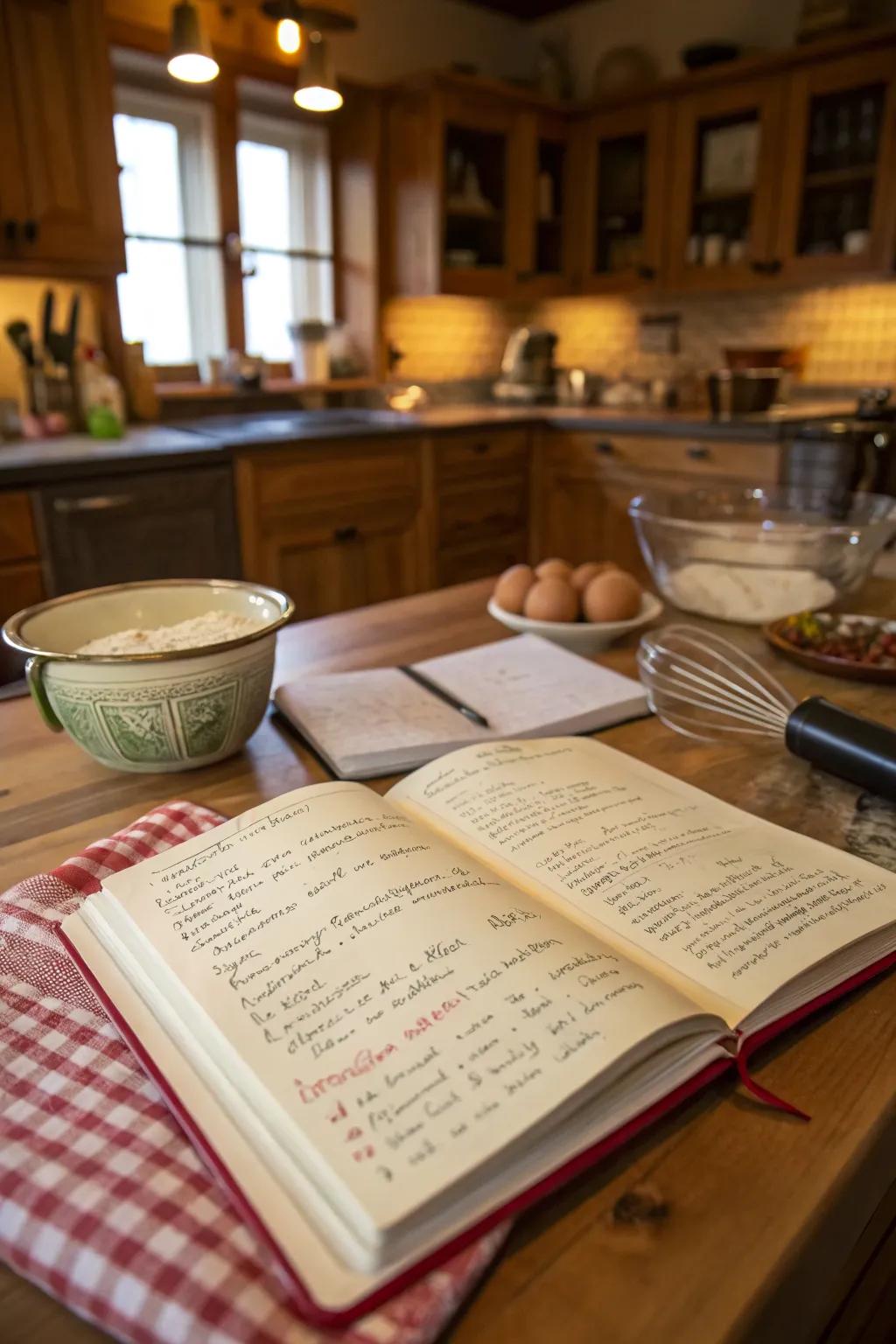 A custom recipe book that preserves family traditions and culinary delights.