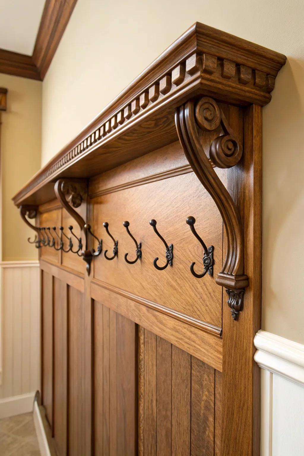 Elevate your entryway with this stunning board-and-batten coat rack, where craftsmanship meets practicality.