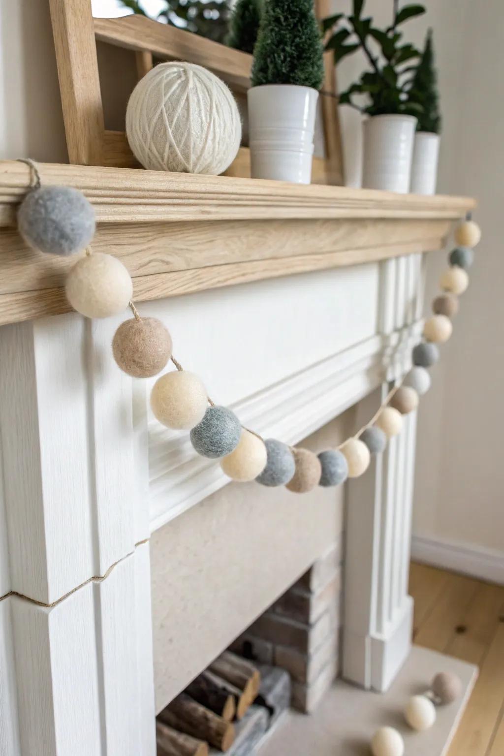 Elevate your space with a touch of handcrafted elegance: a felted wool garland that's perfect for every season.