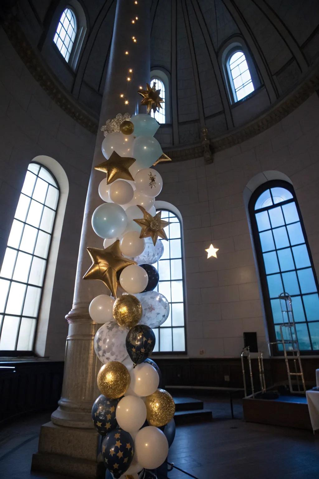 Reach for the stars with a celestial balloon column.