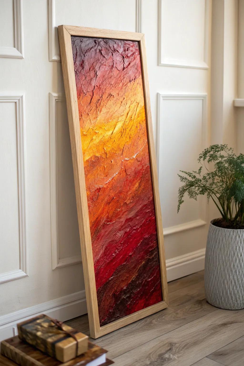 Elevate your space with vibrant vertical textures that exude energy and artistry.