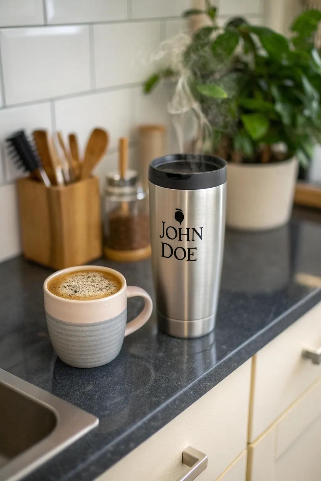 A personalized travel mug for her daily adventures.