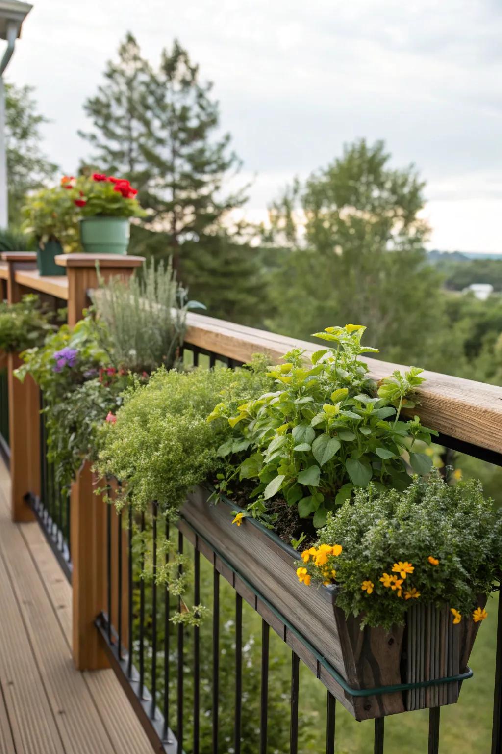 Turn your deck into a garden with planter railings.