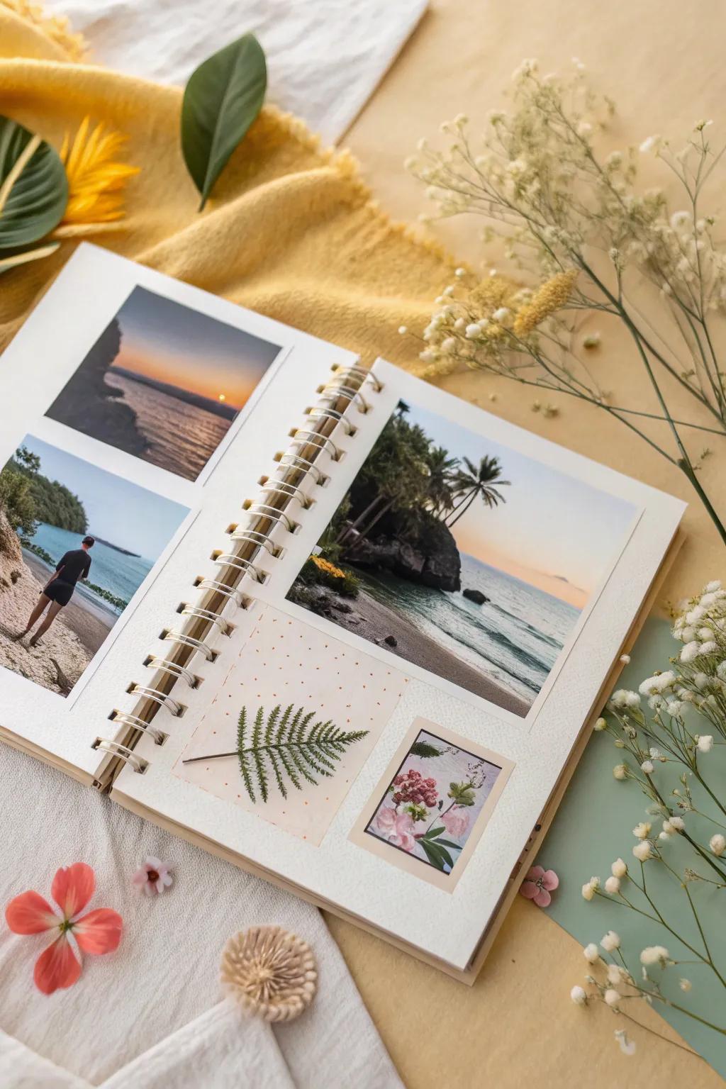 Elevate your scrapbook game with a stunning blend of black and white and colorful moments. Capture the essence of minimalism with a Boho twist.