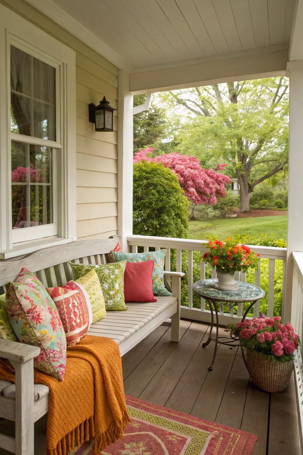 Add personal touches with decorative pillows and throws.