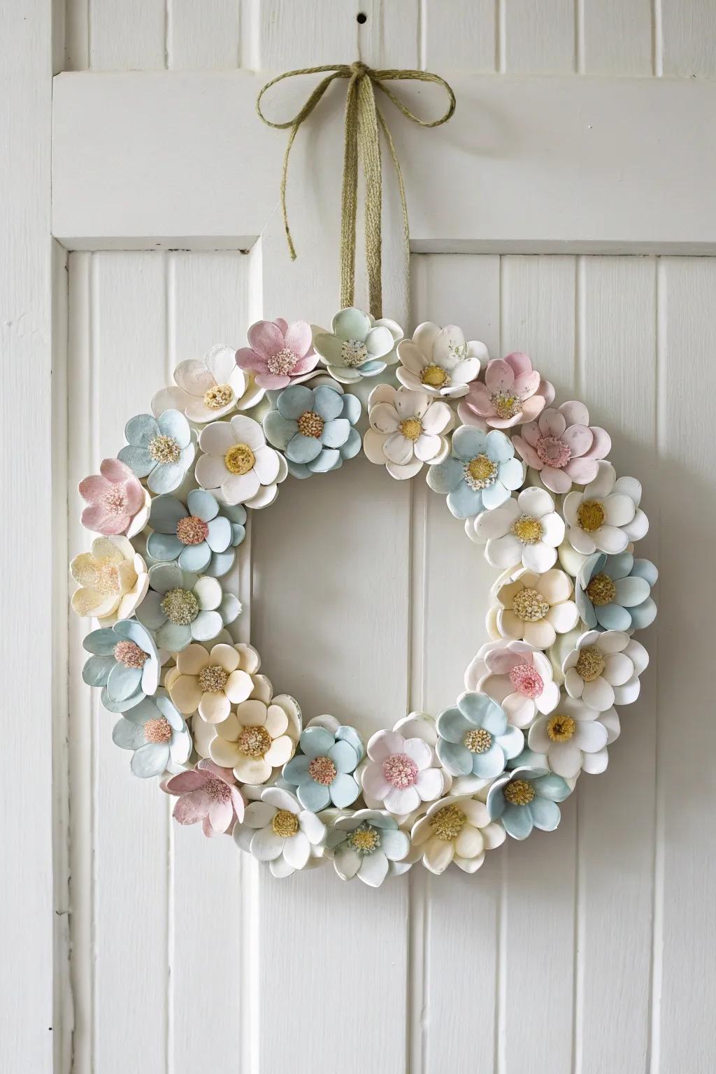 Transform everyday items into exquisite art with this eco-friendly, handmade spring wreath.