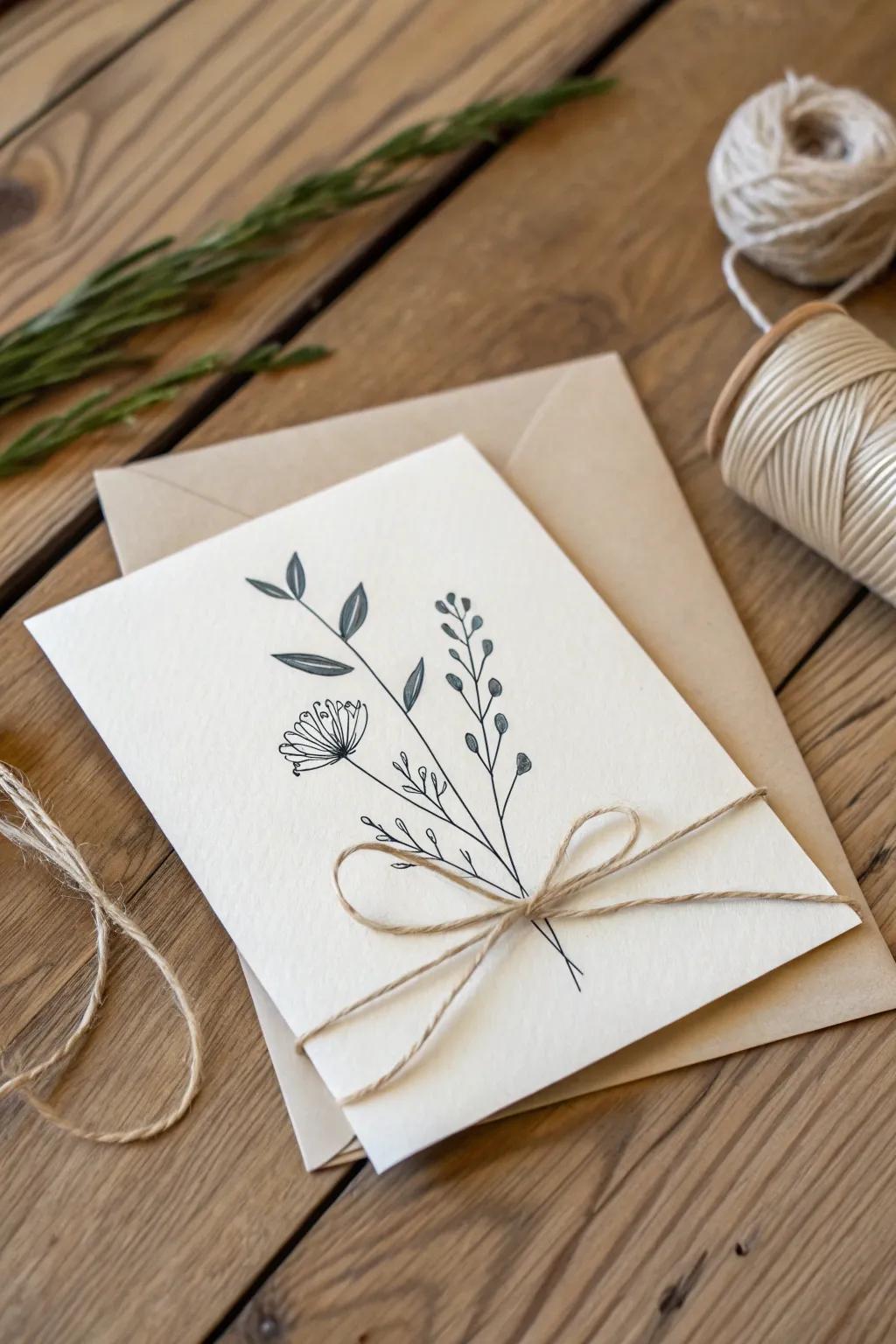 Embrace the elegance of simplicity with this minimalist magic greeting card.