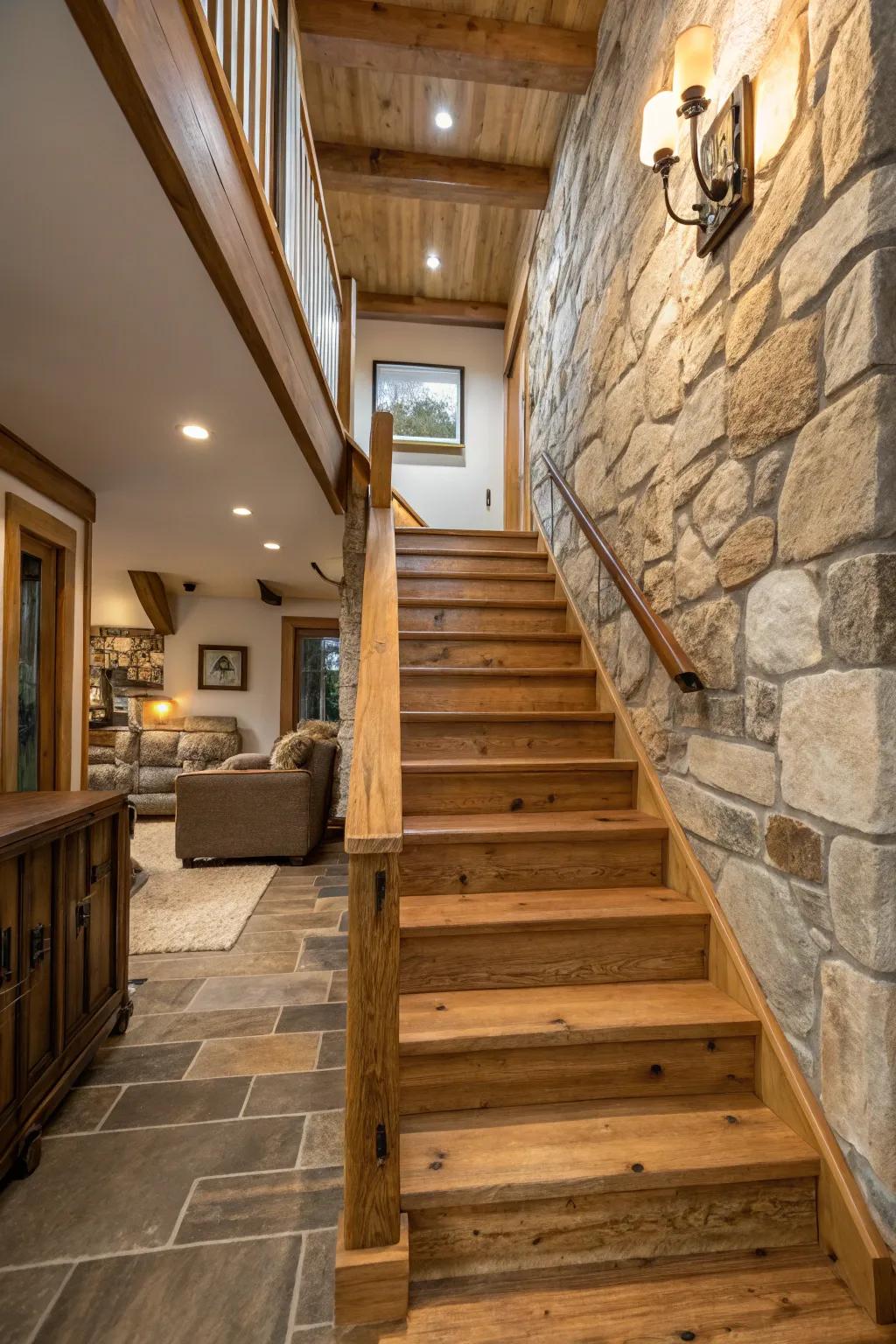 Natural elements create a warm and inviting ambiance.