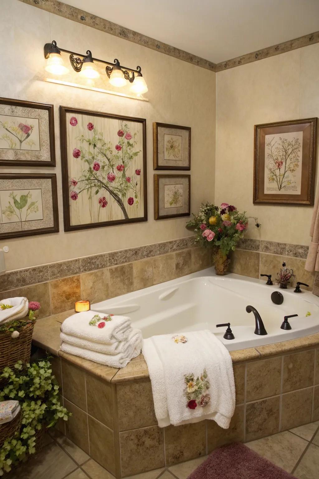 Artful decor adds personality and a curated feel to your bathroom space.