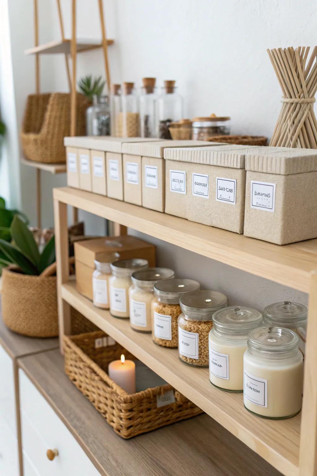 Embrace simplicity and elegance in your candle-making studio for a clutter-free creative space.