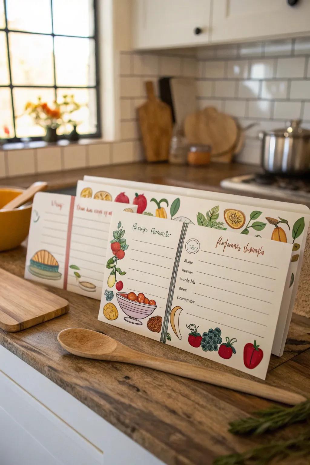 Charming recipe cards for sharing and preserving beloved recipes.