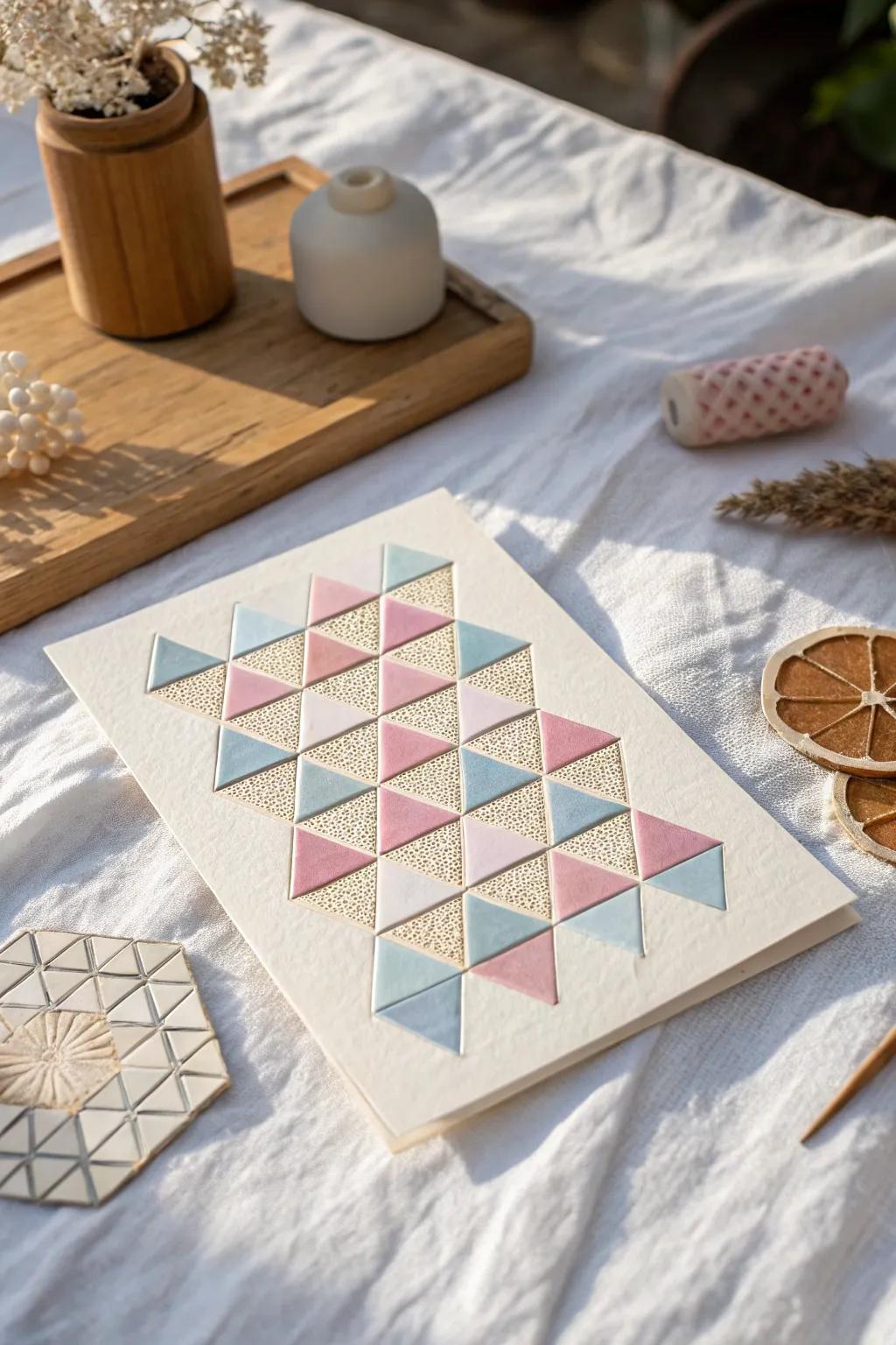 Craft your own elegance with geometric charm. ⨠#DIYGreetingCards #ScandinavianBoho