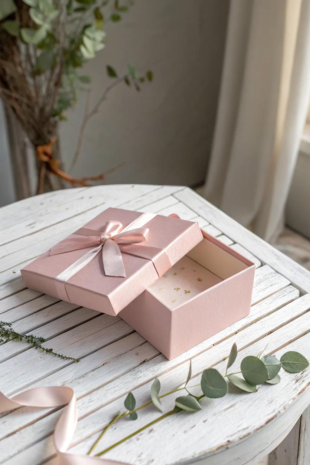 Unwrap the mystery: A pink box filled with delightful surprises awaits!
