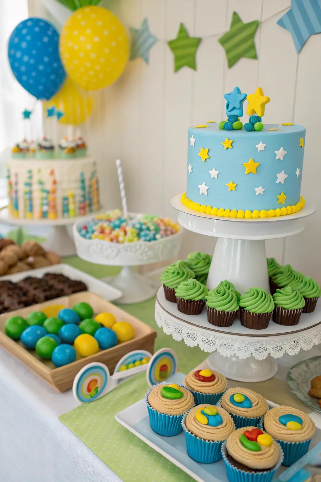 A themed dessert table that's both delicious and decorative.