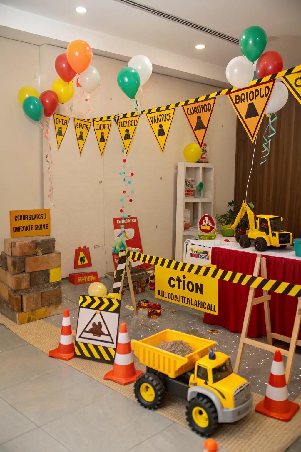 A construction zone setup that's both fun and interactive.