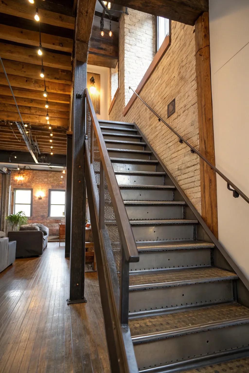 Metal elements bring an industrial chic vibe.