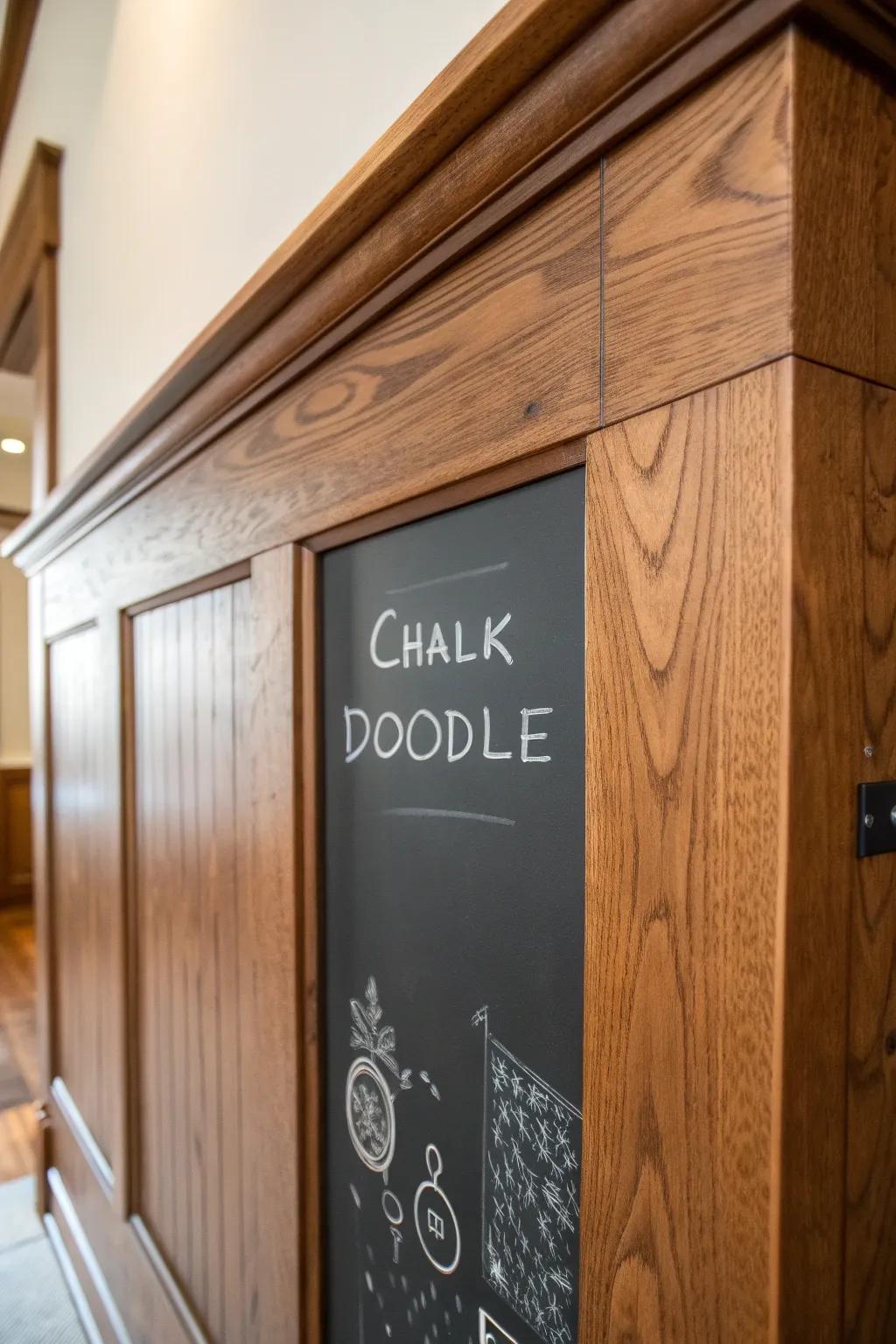 Elevate your entryway with a bold and artistic chalkboard panelâperfect for notes, doodles, and a touch of creativity.