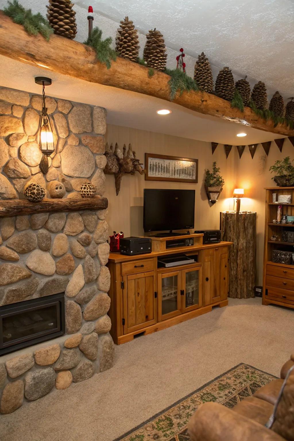 Personal mementos from nature enhance the character of your man cave.