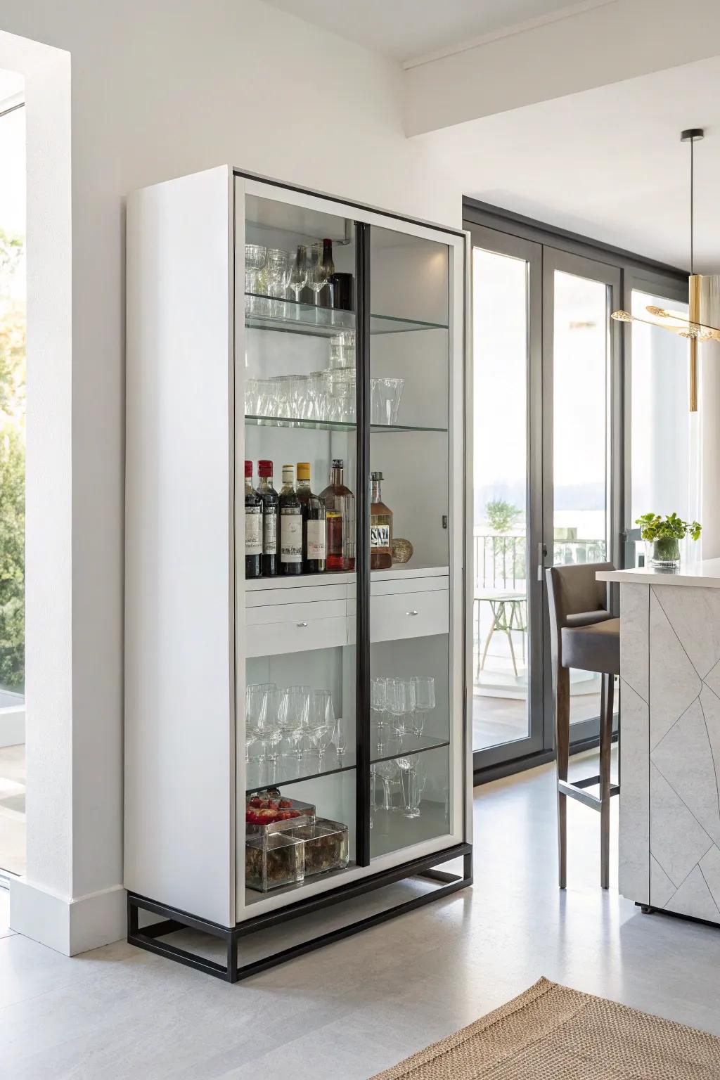 Modern designs bring a sleek and minimalist look to your drinks cabinet.