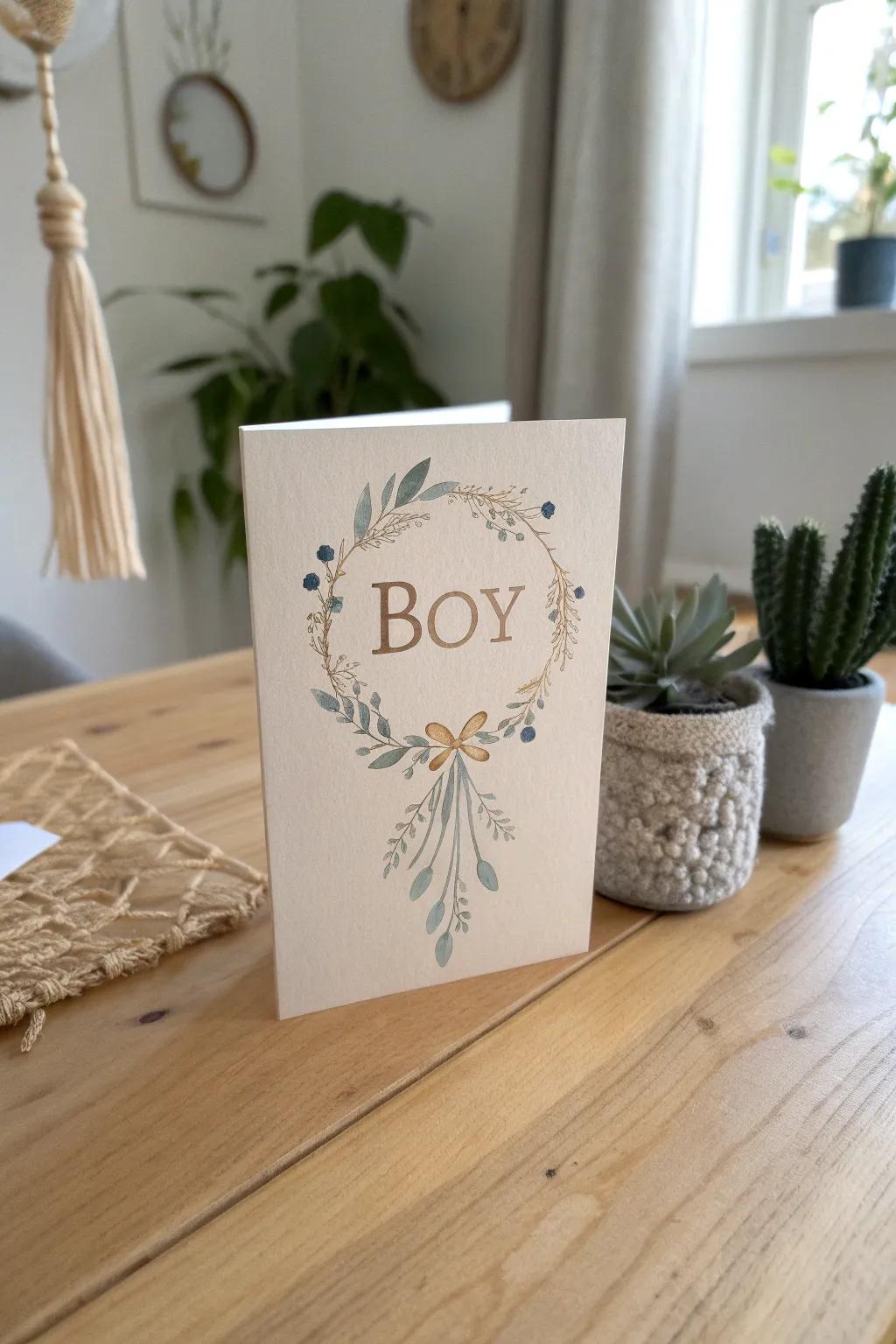 Craft a timeless keepsake with an elegant monogram for your little one. ð¿â¨ #ScandiBoho #BabyBoyCard