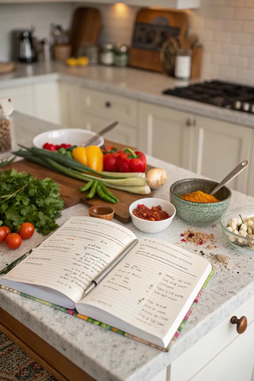 A personalized recipe book filled with family culinary treasures.