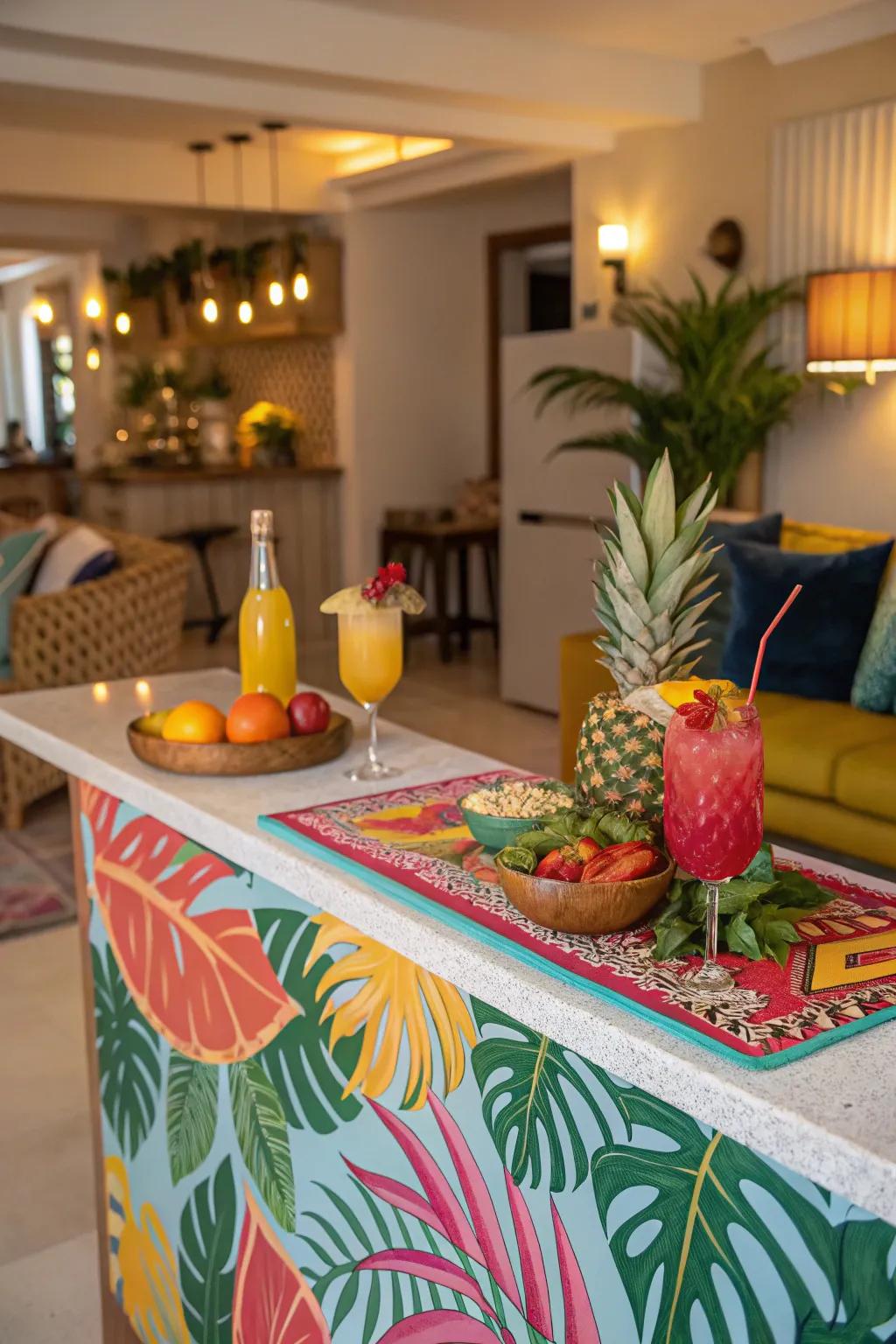 Tropical designs infuse your bar with fun and energy.