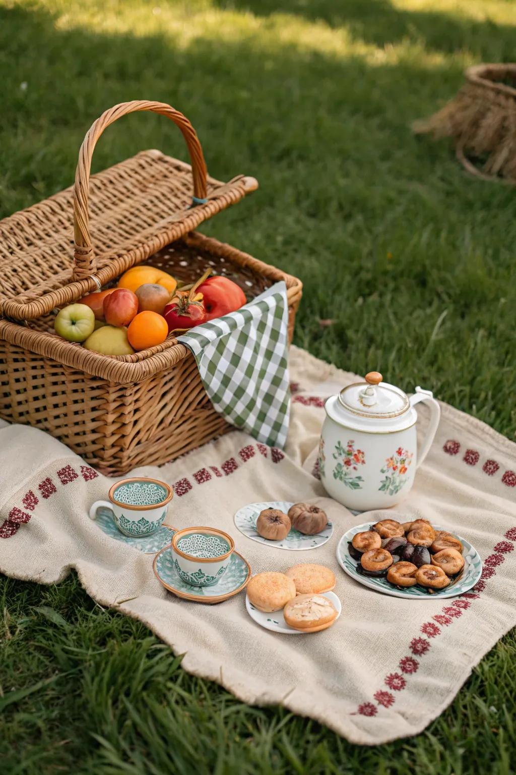 A picnic with charming vintage details.