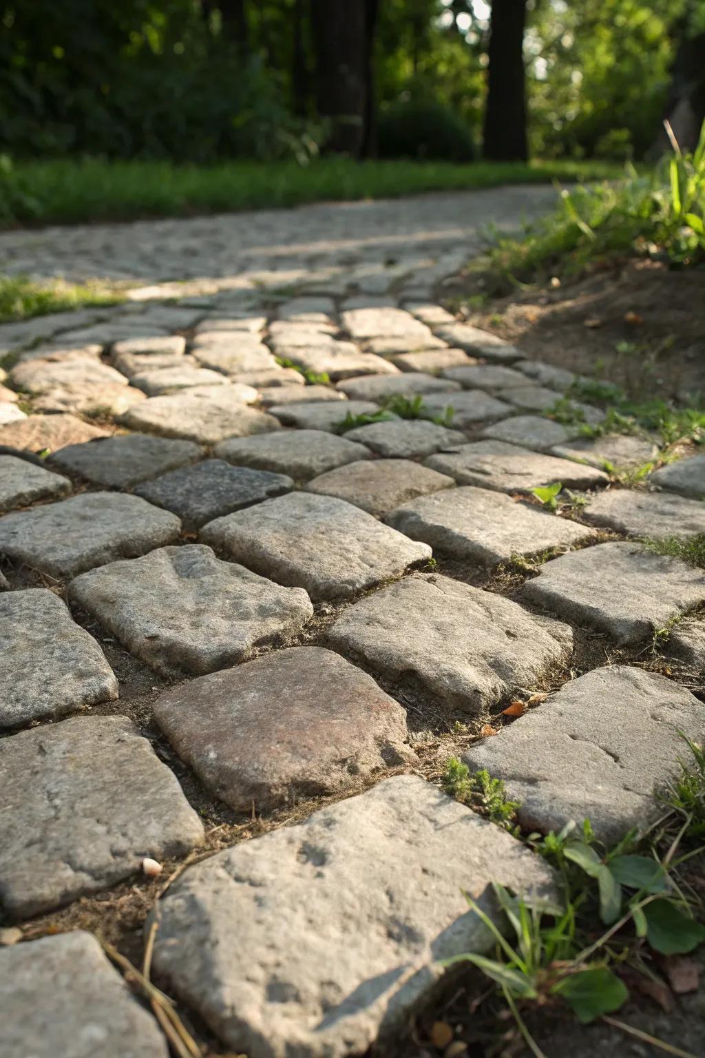 Step into the past with the timeless beauty of DIY cobblestones. Perfect for a vintage touch!