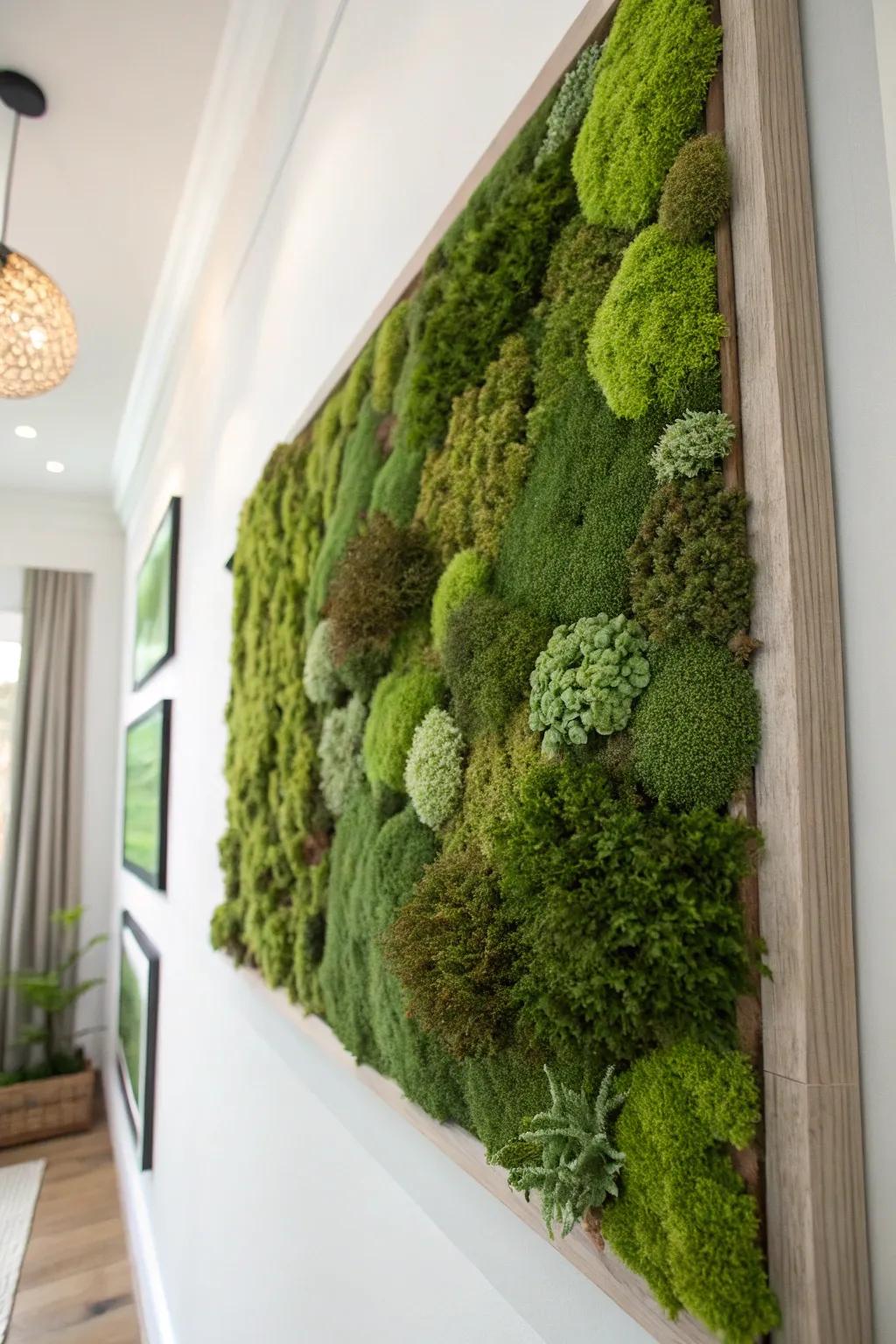 Elevate your walls with the natural elegance of textured moss art. ð¿ #MossArt #ScandinavianStyle