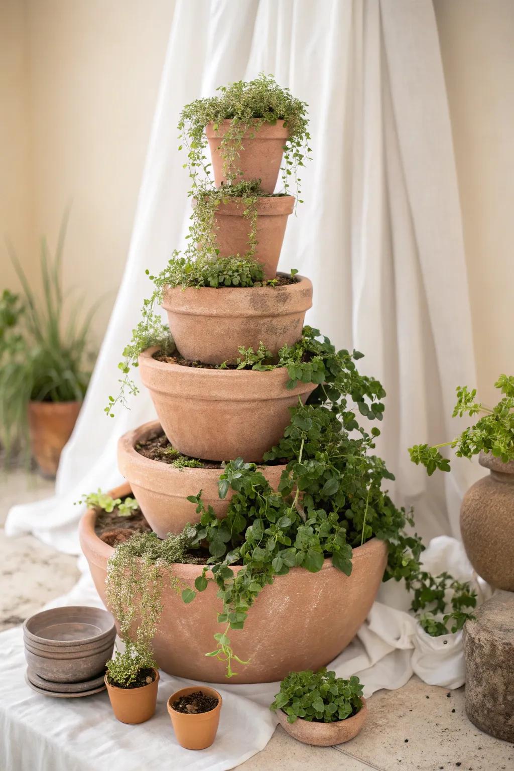 Elevate your greenery with stunning tiered clay pots, where simplicity meets boho charm.