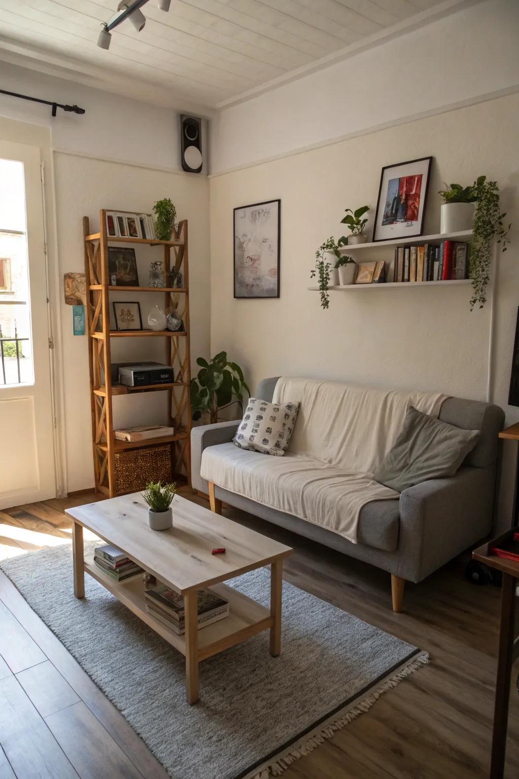 Low-profile furniture helps maintain an open and spacious feel.