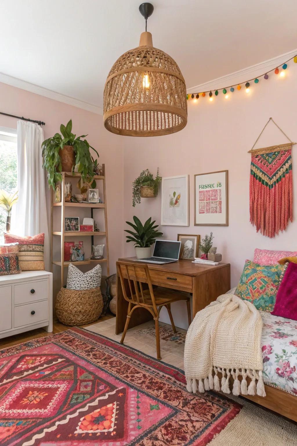 Sculptural lighting serves as both an art piece and a light source.