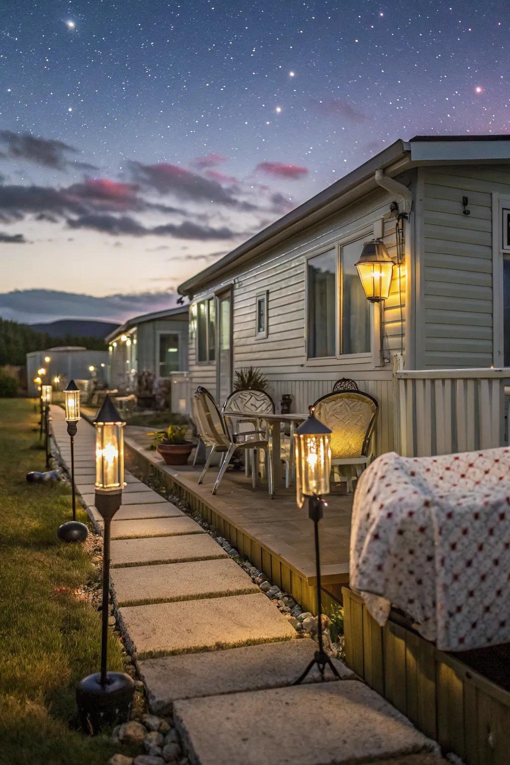 Solar lights add warmth and safety to your outdoor spaces after sunset.