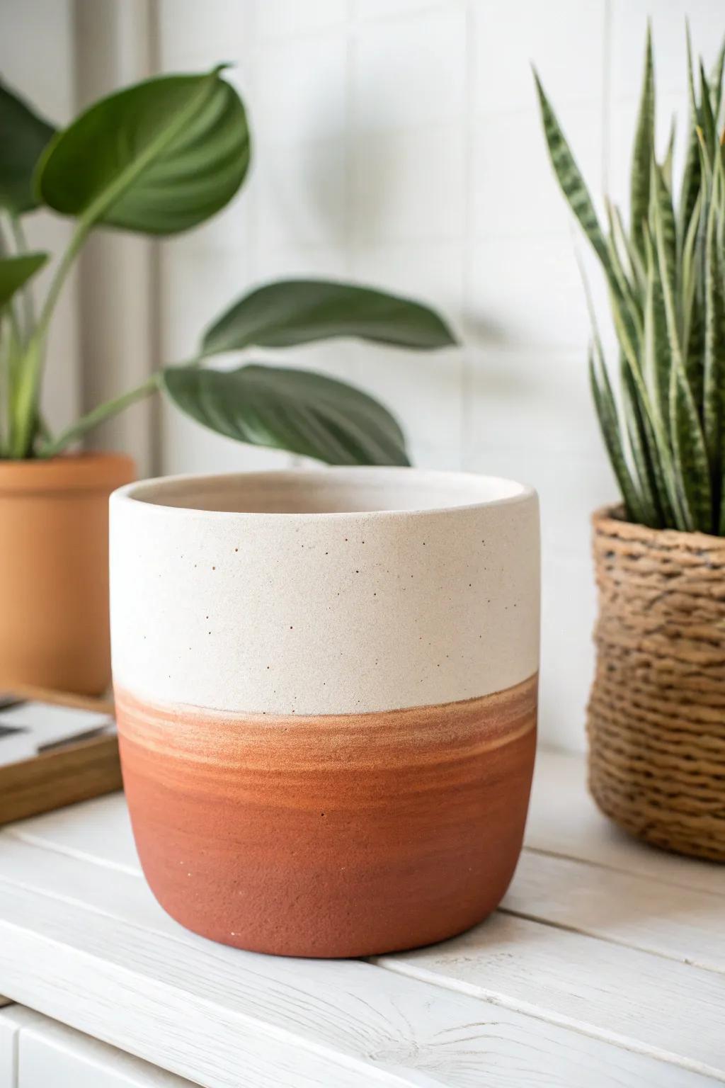 Elevate your space with the serene beauty of ombre clay planters.