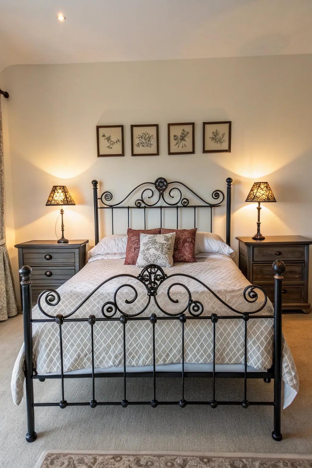 Symmetry enhances the sense of order and calm in the bedroom.