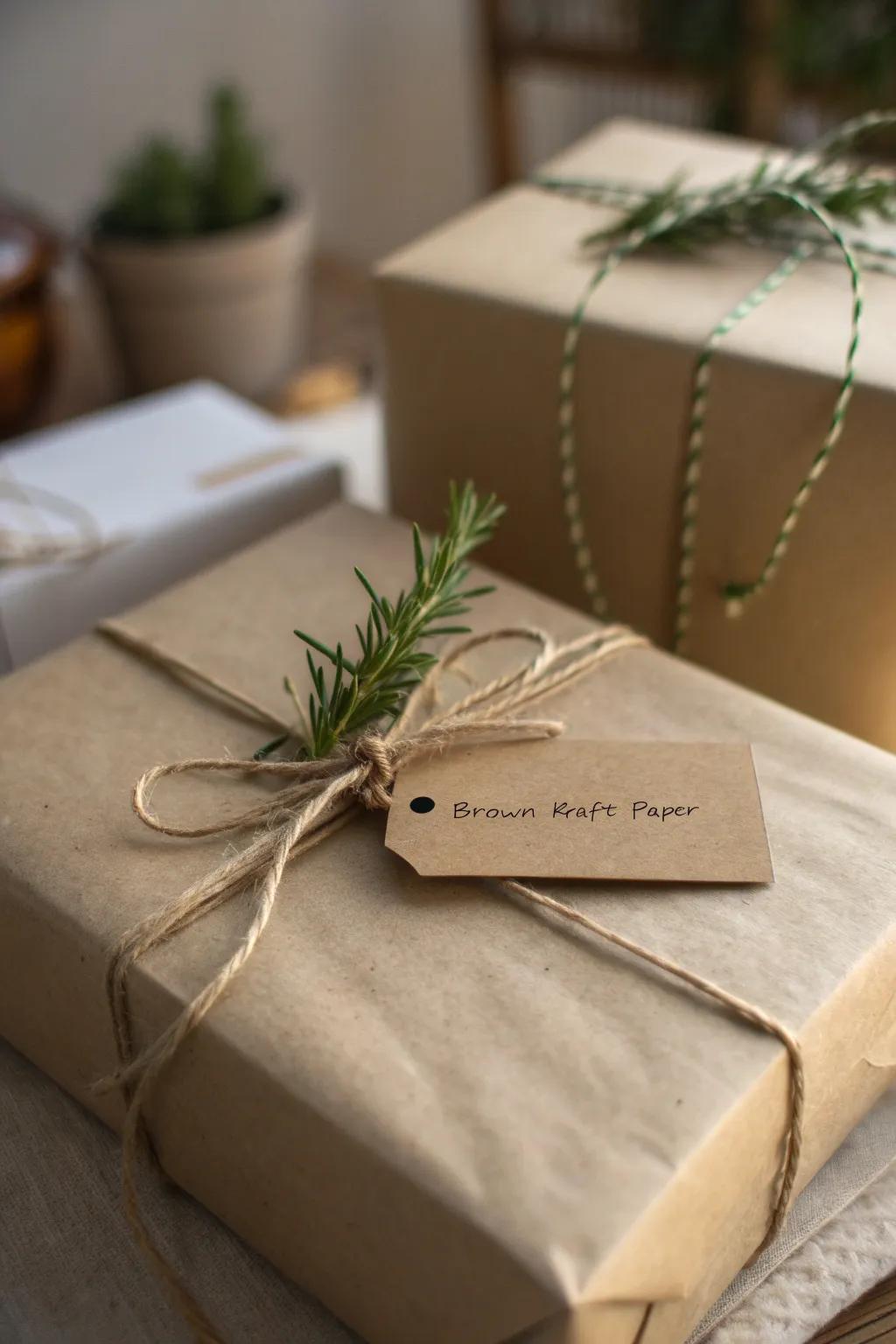 Discover the art of simple elegance with kraft paper chic wrapping, where minimalism meets natural beauty.