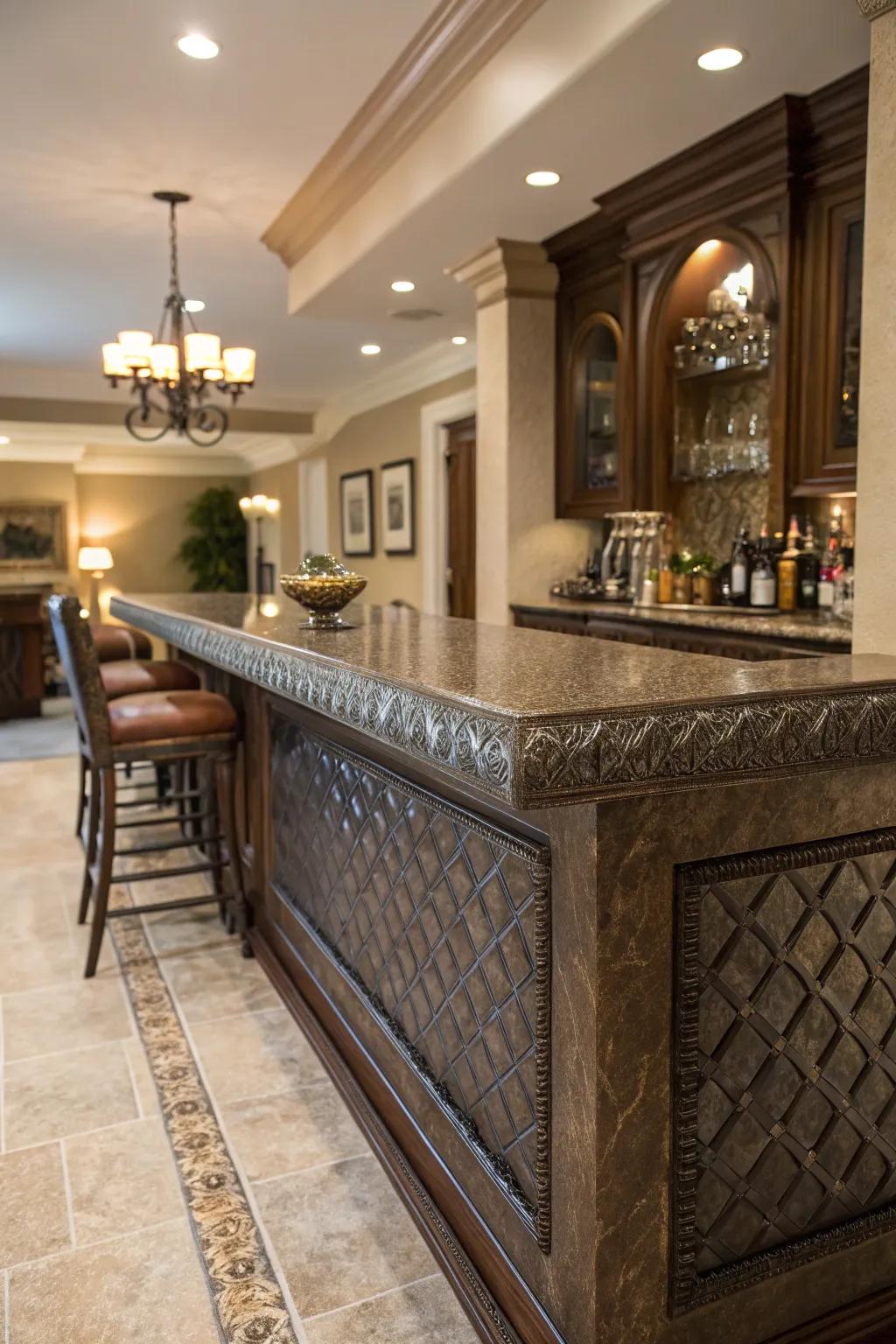 Textured finishes add depth and tactile interest.