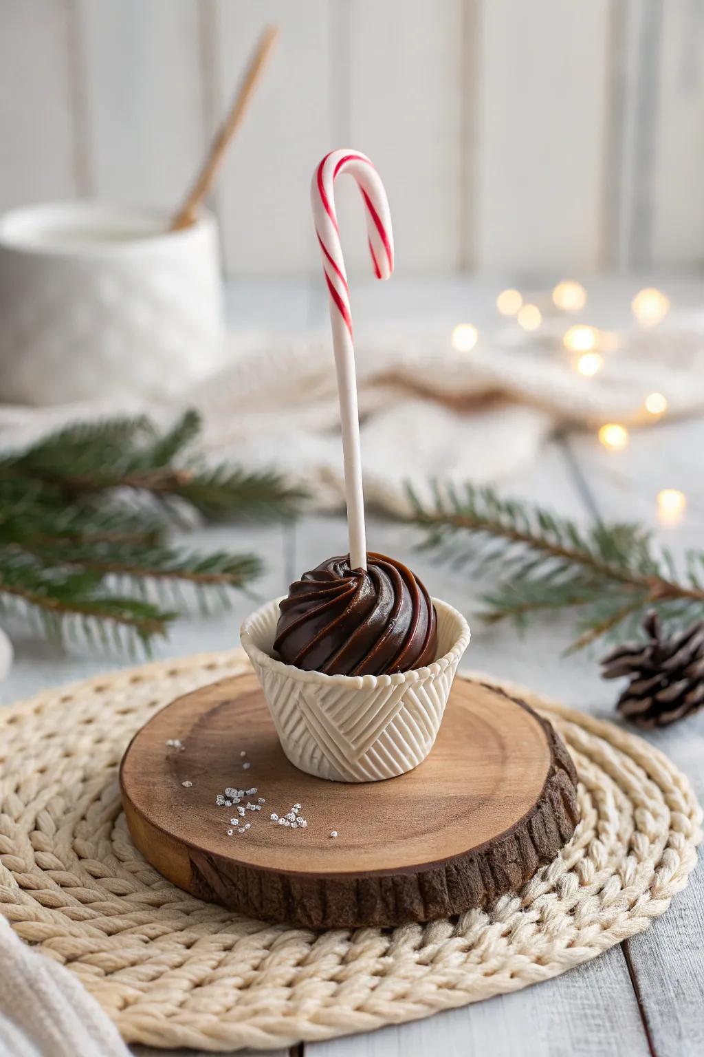 Indulge in the simplicity and warmth of handmade candy cane hot cocoa popsâperfect for gifting or savoring on a cozy winter's day.