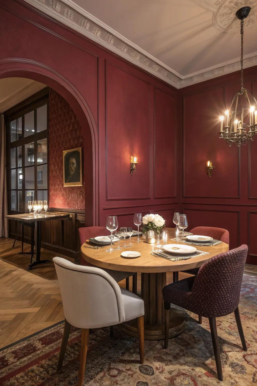 Rich burgundy adds luxury and sophistication.