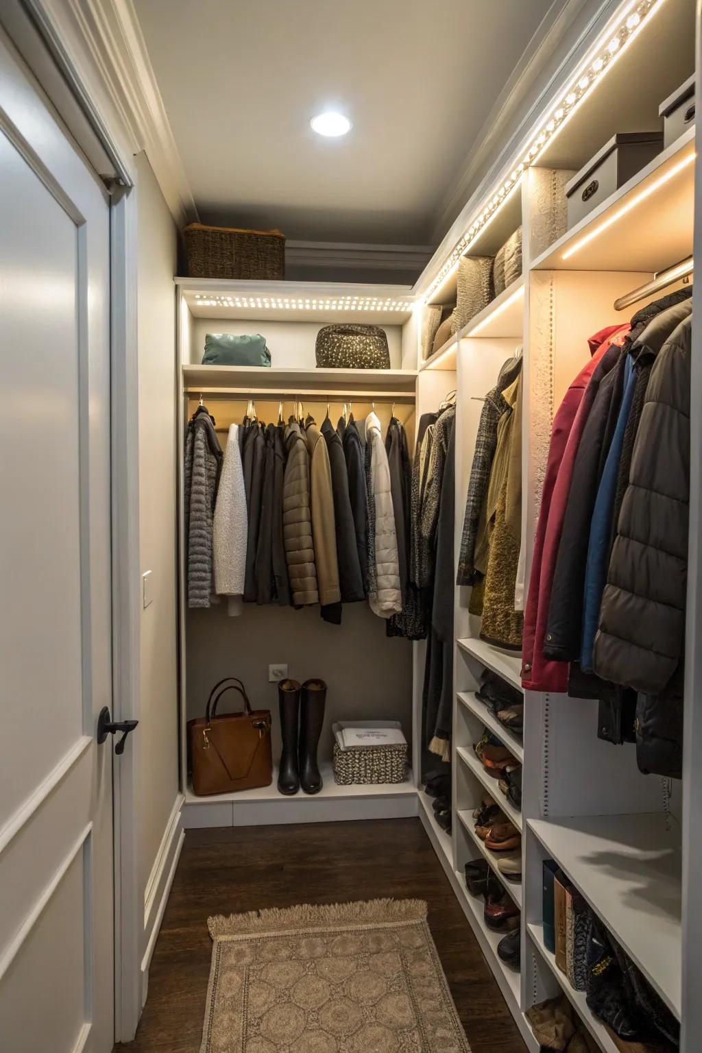 Illuminate your closet with convenient motion sensor lighting.