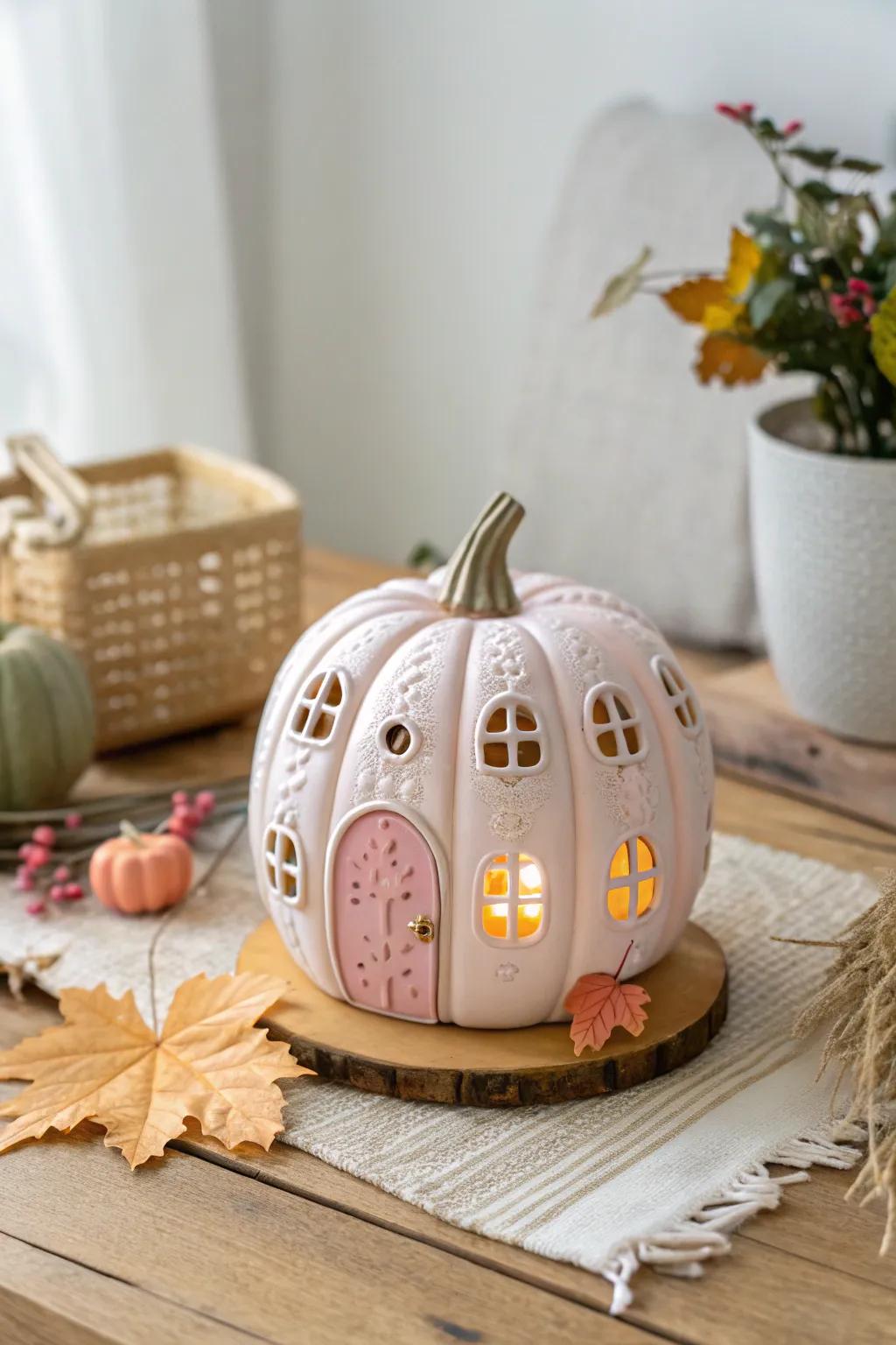 Enchant your space with this adorable mini pumpkin cottage, combining fairy-tale charm with Scandinavian minimalism. ðð¡â¨