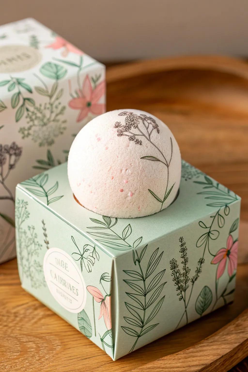 Let your bath bomb packaging tell a story of serenity and style with exquisite illustrations.