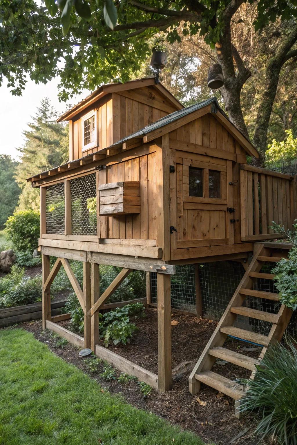 Elevate your chicken's lifestyle with a handcrafted coop that blends safety and style.