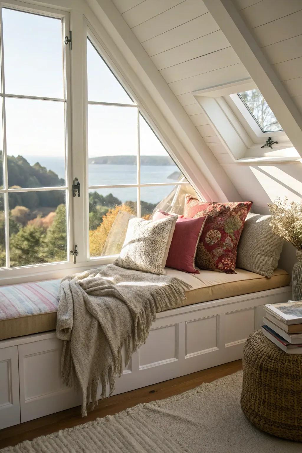 Create a cozy nook with a window seat.