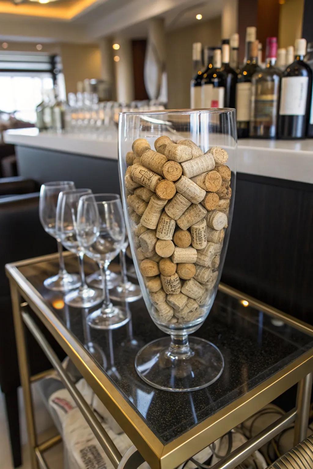 Wine corks add a celebratory, personal touch.