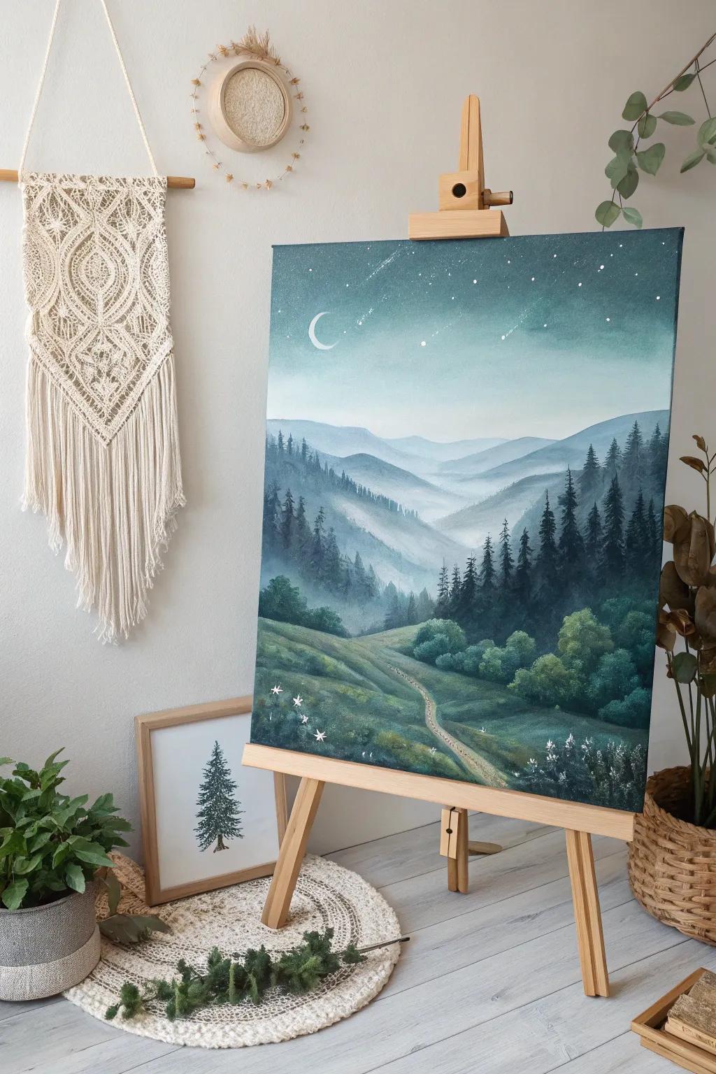 Escape to a whimsical world with this enchanting fantasy-themed canvas painting. Let your imagination soar!