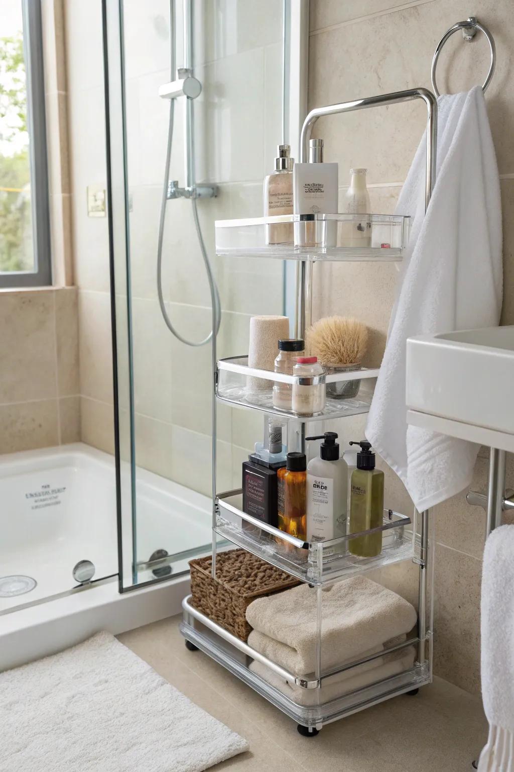Plexiglass adds a modern touch to your bathroom.