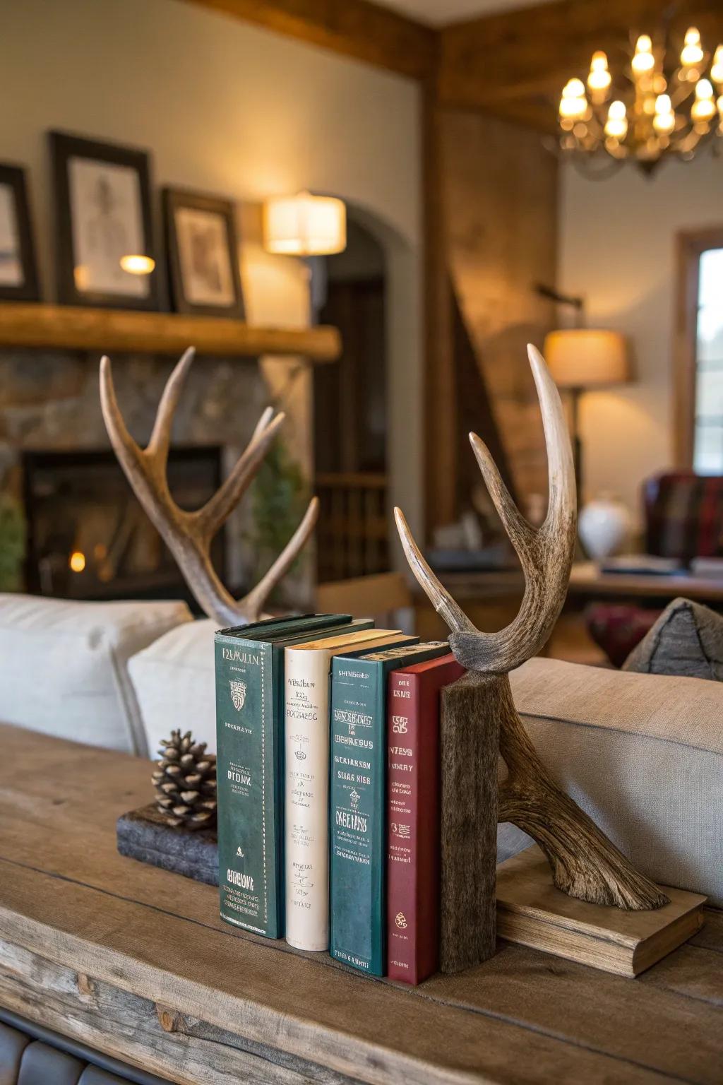 Support your books with playful deer antler bookends.